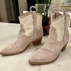 Dolce Vita “Sean” Ivory Suede Western Bootie – Size 7.5 - Worn Once